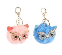 HQHYGM Owl Keychain Set of 2 Animal Pendant for Bag Car Backpack Purse Lightweight Portable Key Ring Creative Christmas Socks Accessory