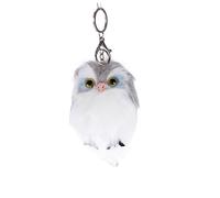 HQHYGM Owl Shaped Lovely Chain for Lady Girls Boy Girl Light Grey Fashion Key Ring Creative Keychain Funny Keyring