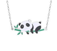HQHYGM Panda Necklace For Women and Girls, Panda Necklaces Animal Pendant, Panda JewSelry, Red Panda Necklace For Girls, Panda Locket, Panda Coin Pendant, Sterling Silver, No