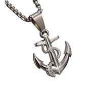 HQHYGM Pirate Necklace For Men and Women, Anchor Chain Necklace Pirates of The Caribbean Sailor Anchor Pendant Jewelry, Skull Necklace Jack Sparrow Accessories