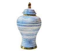 HQHYGM Porcelain Ginger Temple Jar Flower Vase Handicraft Table Centerpiece Tabletop Ornament for Shelf Party Home Decor, S