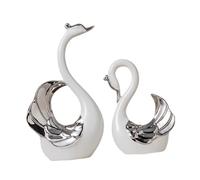 HQHYGM Porcelain Swan Couple Figurines Pair Statues Valentine's Day Gift Romantic Centerpiece for Coffee Table Decor Versatile, White