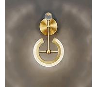 HQHYGM Postmodern Light All-Copper Wall Lamp TV Background Wall Three-Color Light Adjustable Wall Round Wrought Iron Wall Lights for Living Room Bedroom Aisle Stairs