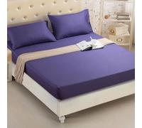 HQHYGM Protector de colchón Funda de sábana Ajustable Funda de colchón cepillada de algodón de Color sólido Sábanas Ajustables Juegos Dobles Colchas, 08 Azul Real, Queen 152x203cm