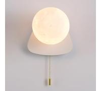 HQHYGM Pull Bedroom Lamp Metal Sconces with Acrylic Globe Lampshade Indoor Decor Wall Lights for Living Room Bathroom Hallway (G9 Socket)