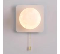 HQHYGM Pull Bedroom Lamp Metal Sconces with Acrylic Globe Lampshade Indoor Decor Wall Lights for Living Room Bathroom Hallway (G9 Socket)