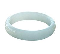 HQHYGM Pulsera de Jade Blanco Natural Pulsera de Jade Blanco Redonda Natural para Mujer Pulsera de Jade Blanco Redonda de Grado A para Mujer con joyería y Certificado (Color: Verde, tamaño: 62 mm)