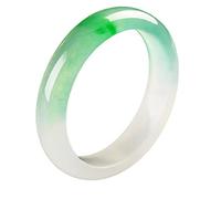 HQHYGM Pulsera De Jade Redonda De Ancho Medio De Color Verde Esmeralda Flotante Pulsera De Jade para Mujer Pulsera De Jade Real Genuina con Certificado Caja De Regalo (Color : Green, Size : 52mm)