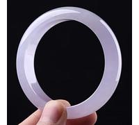 HQHYGM Pulsera de jadeíta Pulsera de Jade Violeta Hielo Color Birmano Caja de Pulsera de Dama de jadeíta púrpura para Novia a mamá (Color: Púrpura, Tamaño: 59 mm)