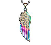HQHYGM Punk Hiphop Angel Wing Necklace For Women Men, 14K Gold Plated Wing Necklaces - Celtic Nordic Angel Wings Necklace Pendant, Angel Necklaces For Men Birthday Valentine Gifts