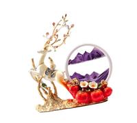 HQHYGM Quicksand Decor Deer Figurine Ornament for Desktop Bookshelves Bar
