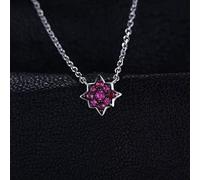 HQHYGM Red Ruby Pendant Necklace for Women Gemstone Jewelry Birthday Gift