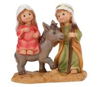 HQHYGM Religious Figurine Artwork to Egypt Scene Sculpture Ornament Collection Fireplace Festival Catholic Holy Family Statue