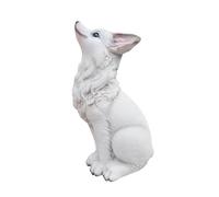 HQHYGM Resin Figure Statue Miniature Art Crafts Woodland Animal Figurine for Patio Fairy Garden Courtyard, Looking Up White