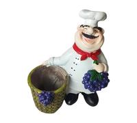 HQHYGM Resin Ornament Unique Accent Figurine Display Collection Chef Decor for Kitchen Shelf Table Cupboard