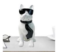 HQHYGM Resin Sitting Sculpture, Funny Ornament, Home Decoration, with Sunglasses, Living Room Decor, Bedroom Statue, Cute Figure, Dog Lover