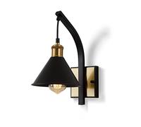 HQHYGM Retro Black Wall Industrial Wall Mount Light Indoor Hardwired Wall Lamp Gooseneck Wall Fixtures Wall Sconces for Bedroom Living Room Stairs