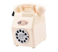 HQHYGM Retro Telephone Piggy Bank Tabletop Decoration Money Saving Pot Ornament for Living Room Adult Kids New Years Home, White