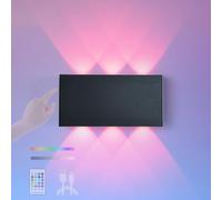 HQHYGM RGB Wall Lamp with Remote Wall with Touch Control Wall Light Battery Operated USB Rechargeable Wall RGB Dimmable Up Down for Hallway Living Room (A 1 Pack)
