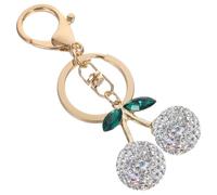 HQHYGM Rhinestone Cherry Keychain: Sparkling Cherry Fruit Keychian for Handbags/Purses/Car Key Hanging, Crystal Bag Charms