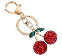 HQHYGM Rhinestone Cherry Keychain: Sparkling Cherry Fruit Keychian for Handbags/Purses/Car Key Hanging, Crystal Bag Charms