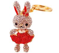 HQHYGM Rhinestone Cute Crystal Bunny Keychain for Backpack Key Holder