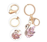 HQHYGM Rhinestone Swan Key Chain Pendant Bag Hanging Decoration Cute Pink Key Ring Adornment for Car and Purse Accessories