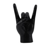 HQHYGM Rock Gesture Statue Sign Crafts Creative Hand Finger Sculpture for Apartment Bedroom Restaurant Decor, Black Left