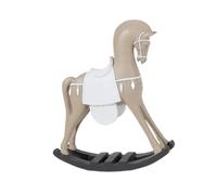 HQHYGM Rocking Ornament Horse Figurine Resin Sculpture Desktop Animal Statue for Office Living Room Multifunction Retro, Gray