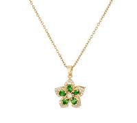 HQHYGM Rotating Bauhinia Pendant Collarbone Temperament Neck Adjustable Coppers Chain Necklace Rotatable Zircon Flower Necklace),additionalWeblabs:(:
