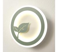 HQHYGM Round Wall Light Wall Leaf Wall Lamp 3 Color Mode Wall Sconces Indoor Wall Washer Wall Lights for Living Room Bedroom Bedside Hallway/Green