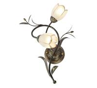 HQHYGM Rustic Wall Lightswallp Metal Shabby Chic Bedroom Bedsidep 2 Glass Shade Indoor Industrialps for Liviroom Hallway Kitchen/Left