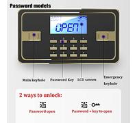 HQHYGM s Fireproof and Anti-Theft Electronic Steel Cabinet Cash Drawer 60cm/70cm/80cm Storage (Gold 70x43x36cm)