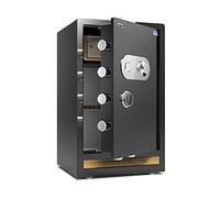 HQHYGM s Home Office Steel Cabinet Storage Double Protection of Fire-Proof and Anti-Theft Mechanical Code Lock with Secret Cabinet (Gold)