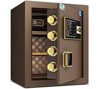 HQHYGM Safes Safes Electronic Home with Medium Office All Steel Security Deposit Fingerprint Password Small 38 * 32 * 45Cm Safe，Brown