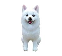 HQHYGM Samoyed Dog Figurine,Dog Sculpture,Compact,Cute,Resin Portable Decor Puppy Statue Ornament for Desk Office Tabletop Home