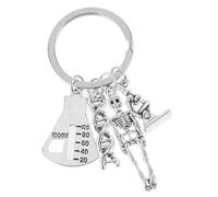 HQHYGM Science Keychain with DNA Microscope Charm Biology Laboratory Theme Keyring Graduation Favors Lightweight Wear Resistant Pendant for Students Teachers