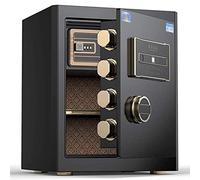 HQHYGM Security Electronic Cabinet for Home with Keypad Wall Unlocked Fingerprint 2 Key for Emergency Opening 38x32x45cm Black