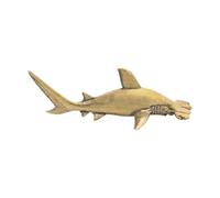 HQHYGM Shark Figurine Sea Animal Ornament 16.6x5.7 cm Brass Craft Collectible Gift Entryway Desk Decor