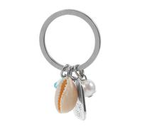 HQHYGM Shell Pearl Keychain Ocean Style Aesthetic Keychain Portable Bag Hanging Decor Delicate Beach Keyring for Backpack and Keys