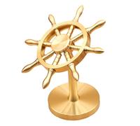 HQHYGM Ship Steering Miniature Figurines Gift Boat Rudder Wheel Wealth Symbol of Luck for Bedroom Desktop Bookshelf Home Decor