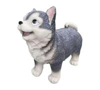 HQHYGM Siberian Husky Howling Ornament Standing Puppy Decor Collectible Resin Animal Model Figure for Bedroom Office Kids Room