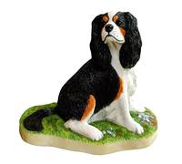HQHYGM Sitting King Spaniel Dog Statue Hand Painted for Decorations Yard