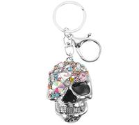 HQHYGM Skull Keychains Skeleton Head Metalcar Keyring Bag Hanging Pendant for Halloween Accessories Gift Favors