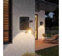 HQHYGM Solar Wall with Switches Wall Lamp Outdoor IP65 Waterproof Wall Light Solar Powered Wall Battery Operated 2700K for Backyard Pathway Yard (2 Packs)