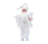 HQHYGM Standing Figure with Gift Bag 18" Decor Santa Figurine for Desk Christmas Party Home Shop Office, White