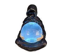 HQHYGM Statue with Creepy Spooky Fantasy Halloween Home Decor Bookshelf Ornament Gothic Figurine Reaper Globe