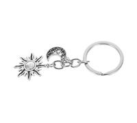 HQHYGM Sturdy Metal Sun Keyring with Moon Stars Space Theme Bag Pendant Charm Car Accessories Purse Handbag Backpack Gift for Friends and Family