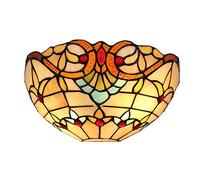 HQHYGM Style Wall 12" Width Stained Glass Wallp Night Light for Liviroom Bedroom Bathroom Hallway Bedsidep/a