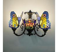 HQHYGM Style Wall Handmade Stained Glass Wallp N Style Butterfly Decobedside Wall Light for Liviroom Bedroom Bathroom Hallway Reading/10